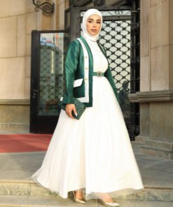 Green jacket with dress